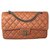 Timeless Chanel classical Pink Orange Coral Leather  ref.123158