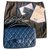 Chanel Handbags Navy blue Python  ref.123162