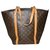 Louis Vuitton large canvas tote monogram brown Leather  ref.123193