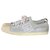 Chanel Sneakers logo Silvery Cloth  ref.123274