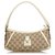 Gucci Brown GG Jacquard D-Ring Abbey Baguette Beige Dark brown Leather Cloth  ref.123287