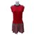 Louis Vuitton Vestidos Vermelho Multicor Seda Lã  ref.123678
