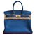 Hermès Birkin 35 blaue Agathe Clémence Leder  ref.123682