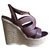 beautiful Yves Saint Laurent wedge sandals, Excellent état Caramel Leather  ref.123685