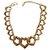 Collar con eslabones de corazones de Yves Saint Laurent Dorado Metal Chapado en oro  ref.123847