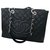 Chanel Grand Shopping Handbag Black and Silver CC OTTIME CONDIZIONI Come New Large Size Nero Pelle  ref.123891