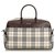 Burberry Brown House Check Jacquard Travel Bag Multiple colors Beige Leather Cloth  ref.124018