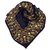 Chanel Blue Printed Silk Scarf Multiple colors Navy blue Cloth  ref.124171
