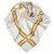 Echarpe en soie imprimée blanche Chanel Tissu Doré  ref.124197