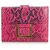 Yves Saint Laurent YSL - Rosa Ledergeldbörse mit Python-Print Schwarz Pink  ref.124199