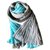 IKKS scarf cotton crinkle neckline NEW Grey Turquoise  ref.124347