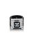 Chanel Black CC Ring Silvery Metal Plastic  ref.124426