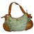 Missoni leather and canvas bag Brown Green Cloth  ref.124547