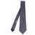 Cravate Hermès en soie imprimée bleu marine, en très bon état!  ref.124709