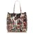 Prada canvas shopping bag with village decor Black White Red Yellow Nylon  ref.124853