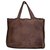 Chanel Brown leather tote XL Dark brown  ref.124886