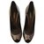 Dolce & Gabbana Os saltos de mistura sequine prata / preto escuro Couro  ref.125156