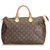 Louis Vuitton Brown Monogram Speedy 35 Leather Cloth  ref.125279
