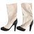 Chanel Boots Eggshell Suede  ref.125393