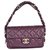 Chanel Handtaschen Lila Leder  ref.125624