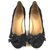 Chanel Heels Black Satin  ref.125626