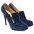Christian Louboutin Ankle Boots Blue Suede  ref.125642