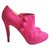 Christian Louboutin Pink Fushcia C'est Moi Suede Leather Platform Ankle Boots  ref.125645