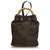 Gucci Brown Bamboo Nylon Drawstring Backpack Beige Dark brown Leather Cloth  ref.125787