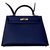Kelly hermès saddler 32 cm Blue Leather  ref.126250