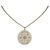 Chanel White Medallion Pendant Necklace Golden Metal Plastic Resin  ref.126477