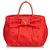 Prada Red Nylon Bow Handtasche Rot Leder Tuch  ref.126544
