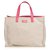 Bolsa de lona branca Fendi Rosa Branco Cru Couro Pano  ref.126706