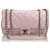 Chanel Pink acolchado de cuero de becerro bolso de solapa de cadena plisada Rosa  ref.126733