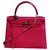 Hermès Kelly Sellier Hermes vermelho ouro Hdw Handbag Couro  ref.126975