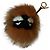 Portachiavi Fendi Bug in visone marrone