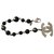 Bracelet Chanel en métal Argenté avec 11 Perles en Onyx Noir  ref.127145