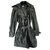 Chanel Trench coats Silvery Grey Silk  ref.127409