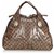 Gucci Brown GG Crystal Hysteria Handbag Leather Cloth Cloth  ref.127449