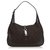 Gucci Brown Fabric Jackie Shoulder Bag Black Dark brown Leather Cloth  ref.127481