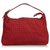 Fendi Red Zucchino Canvas Handtasche Rot Leder Leinwand Tuch  ref.127485