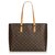 Louis Vuitton - Sac cabas Luco brun Cuir Toile Marron  ref.127505