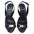 Dior Sandals Black Silvery Leather Cloth  ref.127530