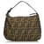 Fendi Brown Zucca Nylon Handbag Dark brown Leather Cloth  ref.127848