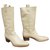 Gucci western boots new condition Eggshell Leather  ref.127945