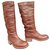 Free Lance Biker Model Boots 4 Piece Boot condition New Brown Leather  ref.127981