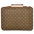 Louis Vuitton Porte document Brown Cloth  ref.128096