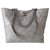BAG CHANEL SHOPPPING GRAY Grey Leather  ref.128192