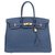Hermès HERMES BIRKIN 35 Togo azul cuero, herrajes dorados, En muy buena forma!  ref.128361