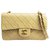 Timeless Chanel Brown Classic Couro Pequeno forrado Flap Bag Marrom Bege  ref.128410