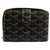 Goyard Black Goyardine Tuileries Wallet Brown Leather Cloth Cloth  ref.128444